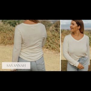 Neuflora Savannah Long Sleeve Tee in Cream